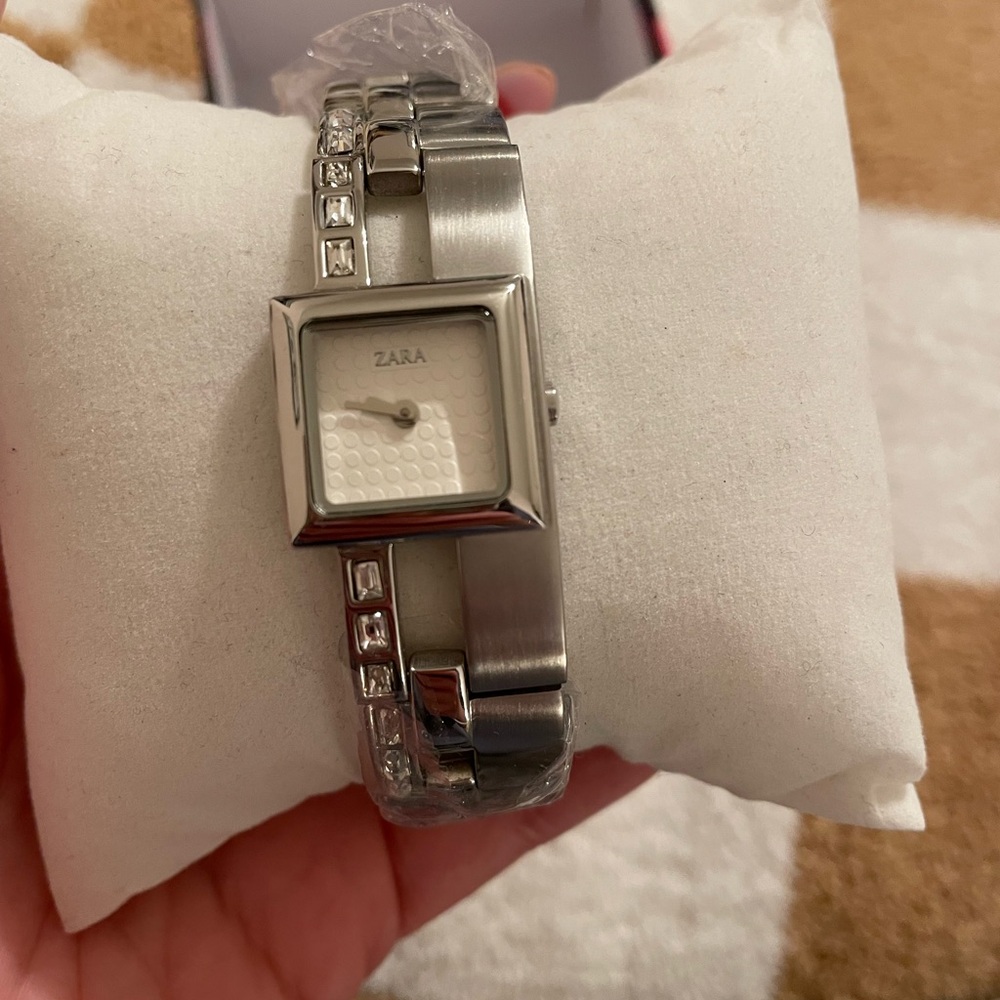 Zara Silver Square Dial Watch